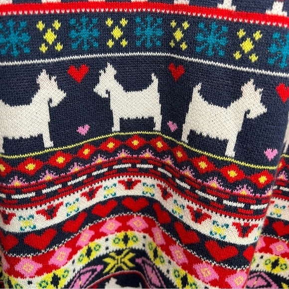 CHARTER CLUB SWEATER WOMEN'S Sz L PXL KNIT CREW NECK MULTICOLOR DOG HEART Beaded - Picture 4 of 12